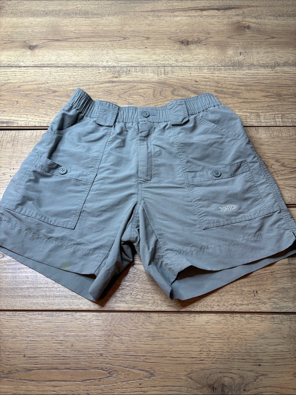 AFTCO Men's OliveGray Original Cargo Fishing Shorts Size 30